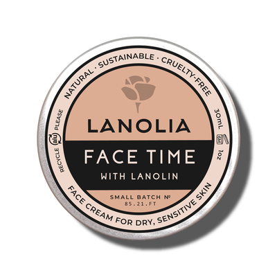 Lanolia Face Time - Lanolin Face Cream for Dry, Sensitive Skin